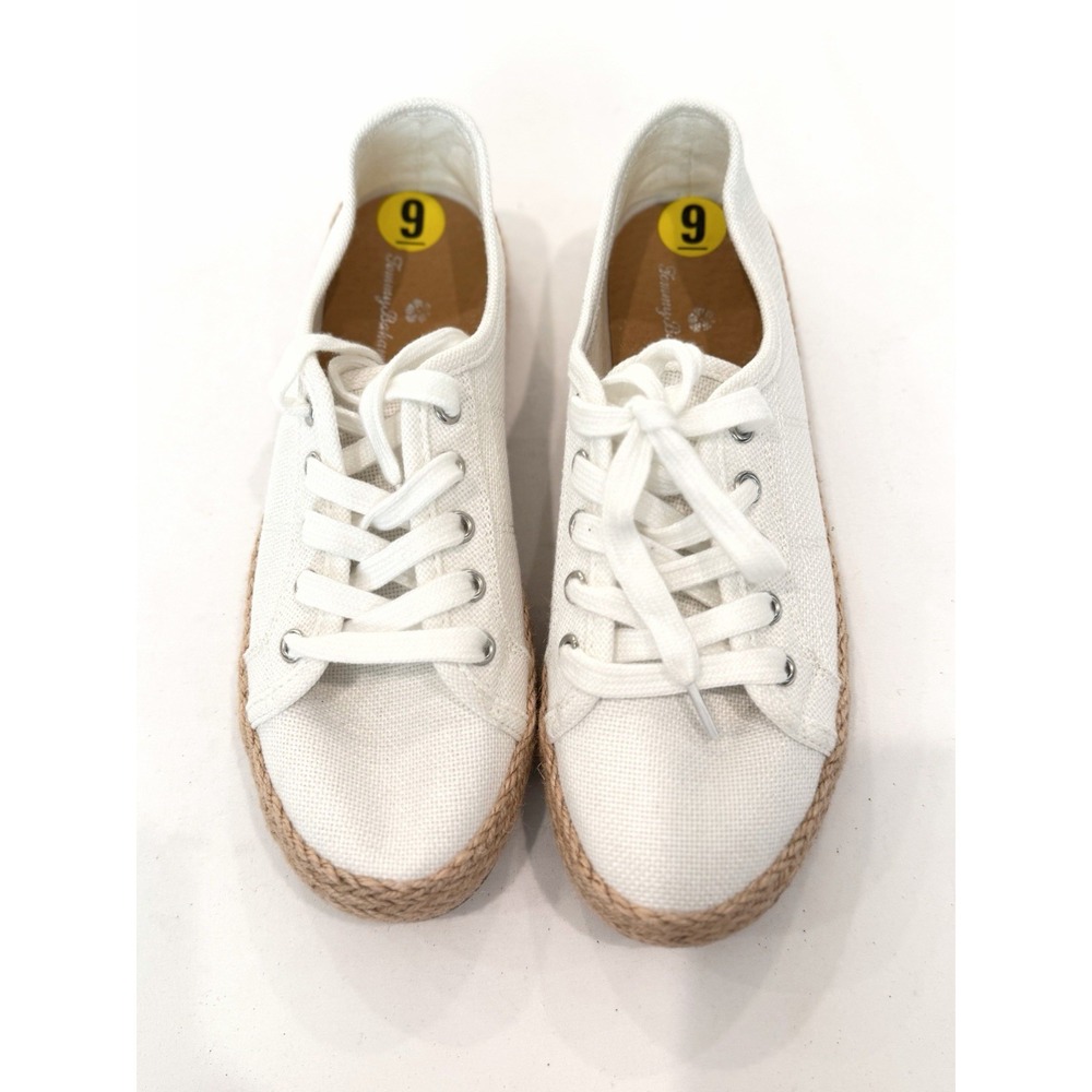 Tommy Bahama Women's White Canvas Lace-Up Espadrille Sneakers 9 Casual School